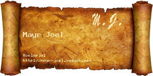 Mayr Joel névjegykártya